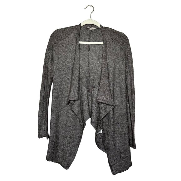 Helmut Lang Draped Cardigan Size Small Sweater Alpaca Silk Blend Gray Brown - Picture 2 of 9